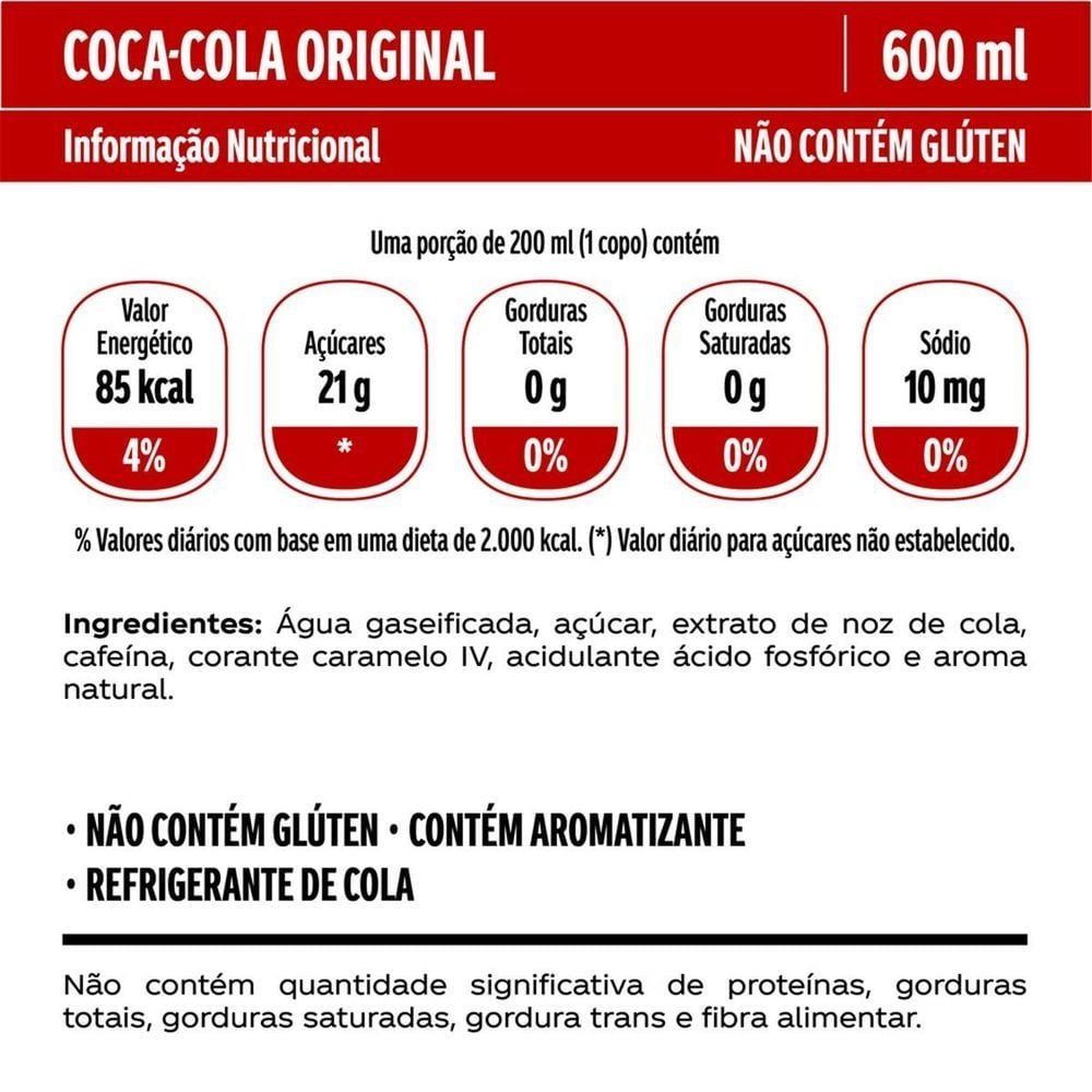 Coca-Cola Refrigerante Original Pet 600ml · foto 2