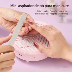 Coletor de pó para unhas com 10 refis de filtro Portátil USB sem bateria, aspirador elétrico para manicure em unhas de