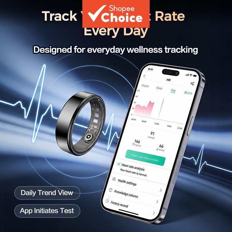 Techlife Smart Ring: Monitor de Frequência Cardíaca, SpO2 e Rastreador Diário de Bem-Estar