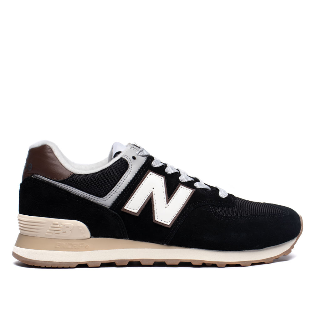 Tênis Masculino New Balance 574 ENCAP Couro Preto/Marrom