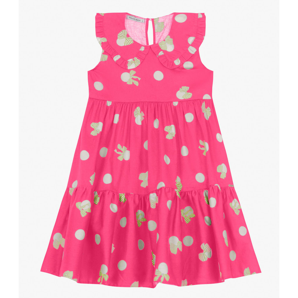 Vestido Infantil em Popeline Trick Nick Rosa