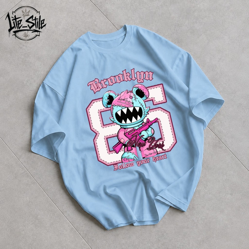 Camiseta Urso Brooklyn Streetwear Unissex 100% Algodão Top Premium Cultura Urbana Lançamento Envio Imediato