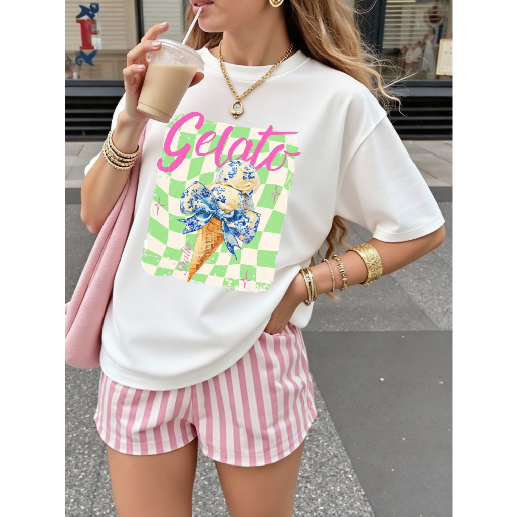 [Camiseta Premium em Algodão Puro]LA  blusa T-shirt oversized Feminina 100%Algodão moda feminina estilosas confortavel