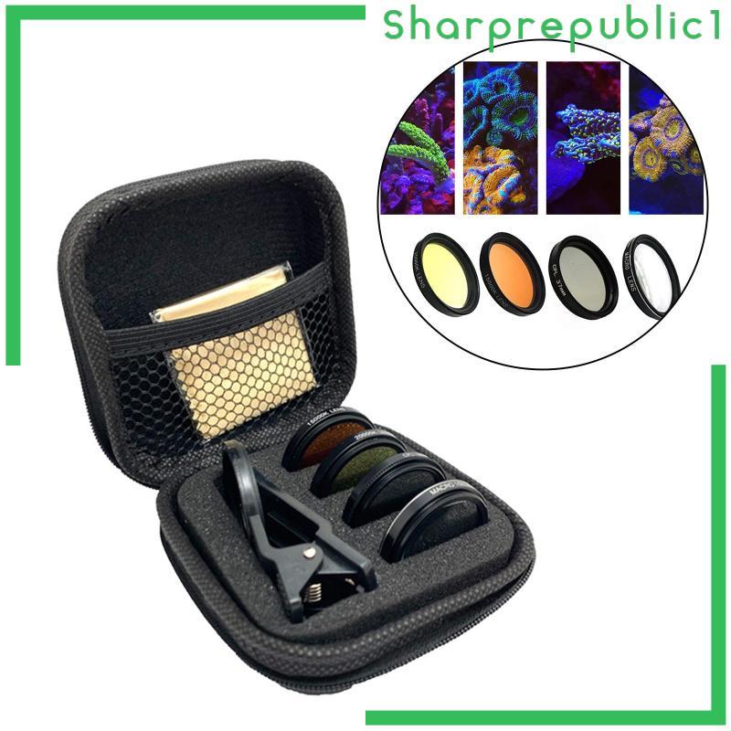 [Sharprepublic1] Kit De Lente De Câmera De Olho De Peixe De Plástico ABS Profissional Filtro Coral Ajustável Para Fotogr