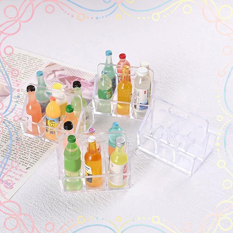 BUD 2 Pçs/1 Conjunto Mini Garrafa De Bebida Leite Base Cena Decoração Comida Jogar Casa De Boneca Modelo De Brinquedo Qu