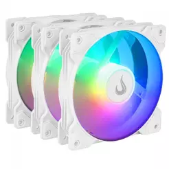 Kit Fan com 3 Unidades Rise Mode X, ARGB, 120mm, Branco, RM-XLD-02-ARGB