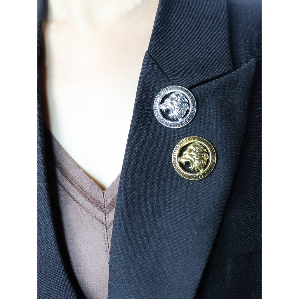 Europeu americano moda broche na moda masculino terno broche Retro Animal Metal leão tigre emblema roupas pino acessório