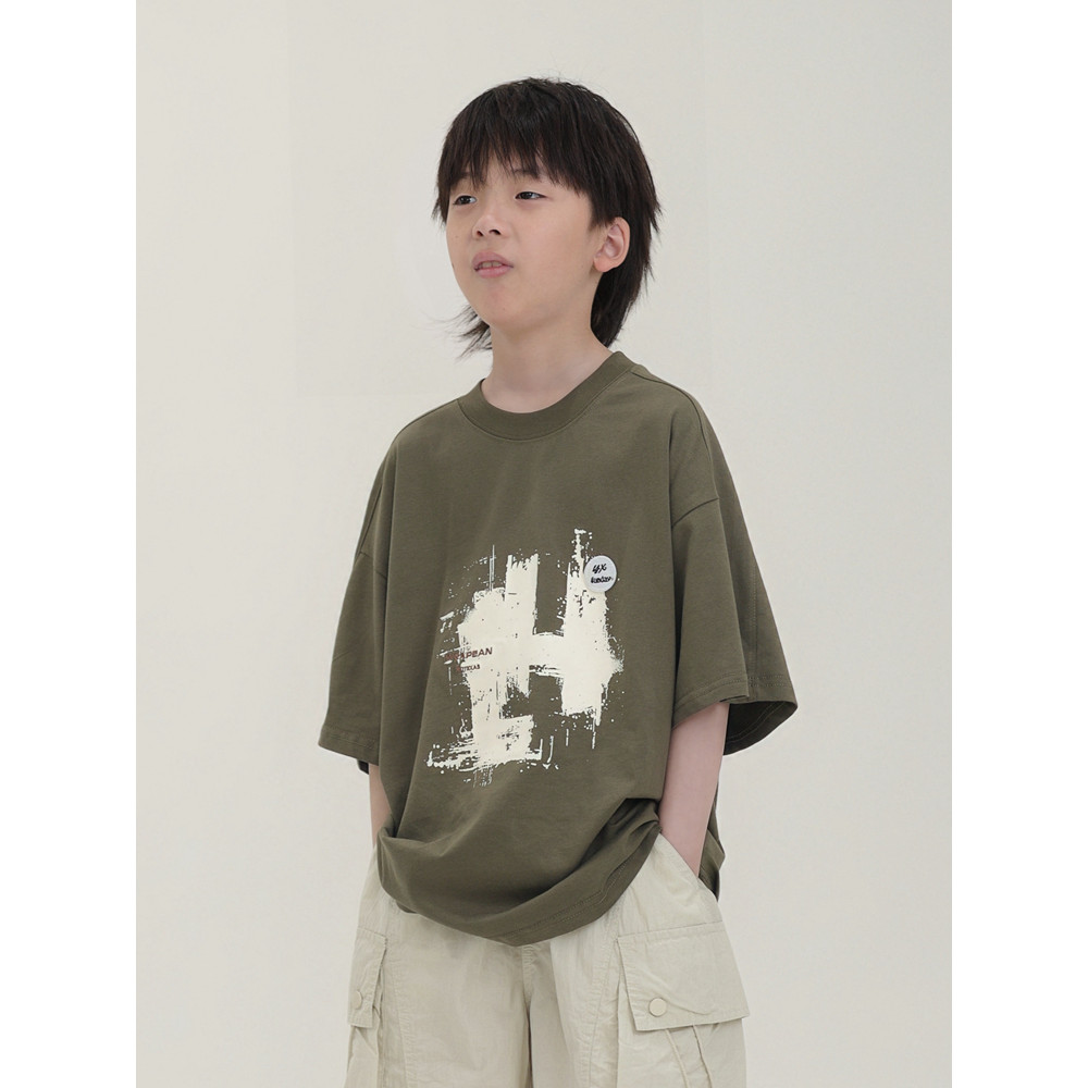 Meninos camiseta de manga curta verão novo estilo meninos moda crianças Casual All-Match médio grande crianças impresso 
