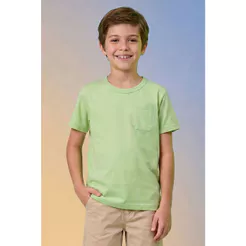 Camiseta Básica Infantil Menino Com Bolso Elian Verde