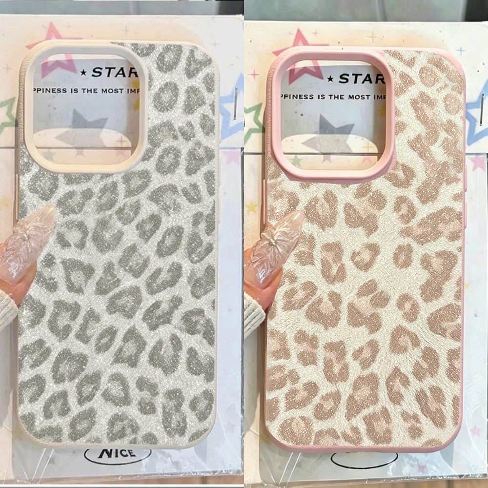Capa Luxuosa Com Estampa De Leopardo Cinza Rosa Para Motorola Moto Edge 70 50 60 Fusion Pro Neo Stylus G84 G05 G15 G34 G