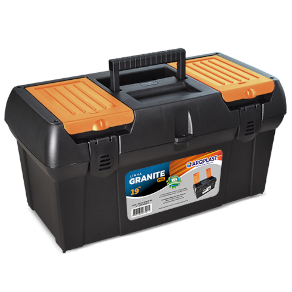 Caixa plástica para ferramentas 19" com bandeja - GRANITE PRO Arqplast