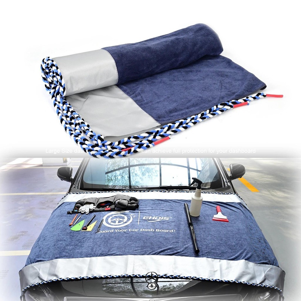 FOSHIO Toalha De Microfibra De Absorção De Água Com Corda De Imersão , Painel De Limpeza De Para-Brisa Automático , Capa