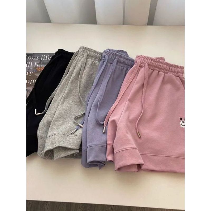 Verão novo estilo esportes puro algodão estudante Shorts feminino solto A linha Casual senhoras casa Sweatpants calças d