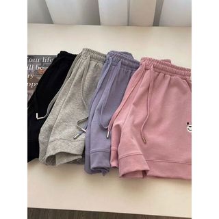 Verão novo estilo esportes puro algodão estudante Shorts feminino solto A linha Casual senhoras casa Sweatpants calças d