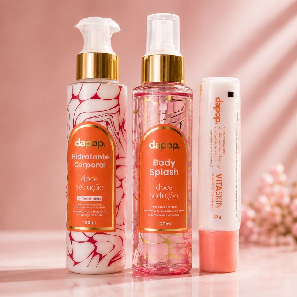 Kit Corporal Dapop Body Splash Hidratante Vitaskin 3 Itens