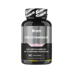 Polivitaminico Mastigável 120un. Growth Supplements - Sabor Morango