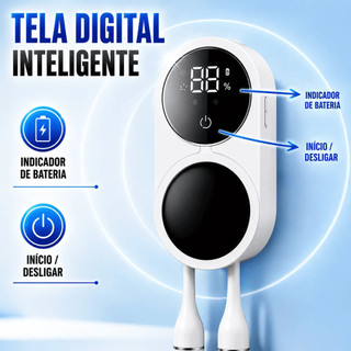Esterilizador De Escova De Dentes UV-C Indução Automática UV Antibacteriano Suporte Banheiro Recarregável Solar USB