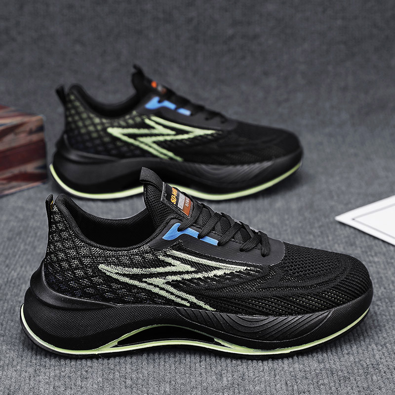 Verão respirável malha sapatos masculinos esportes lazer tendência All-Match adolescente tênis de corrida masculino Plus