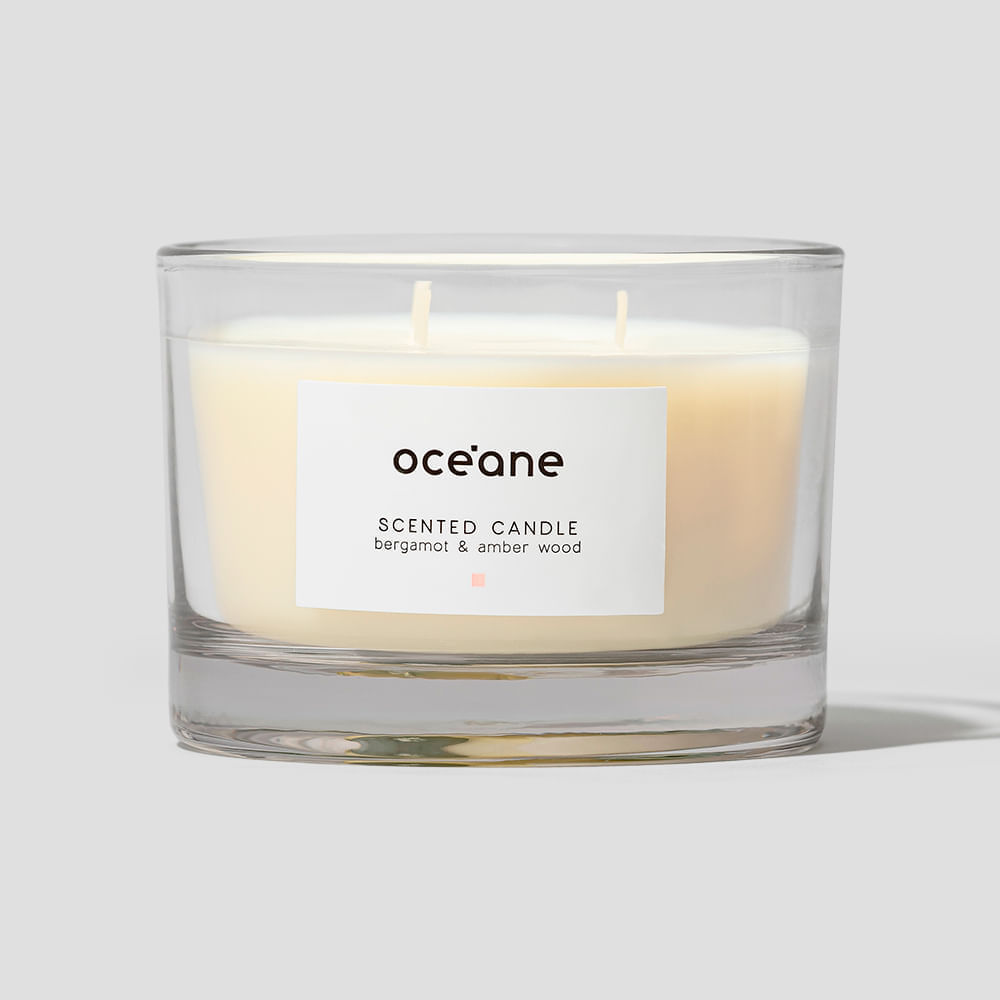 Vela 3 Pavios de Bergamota e âmbar - Scented Candle 290g