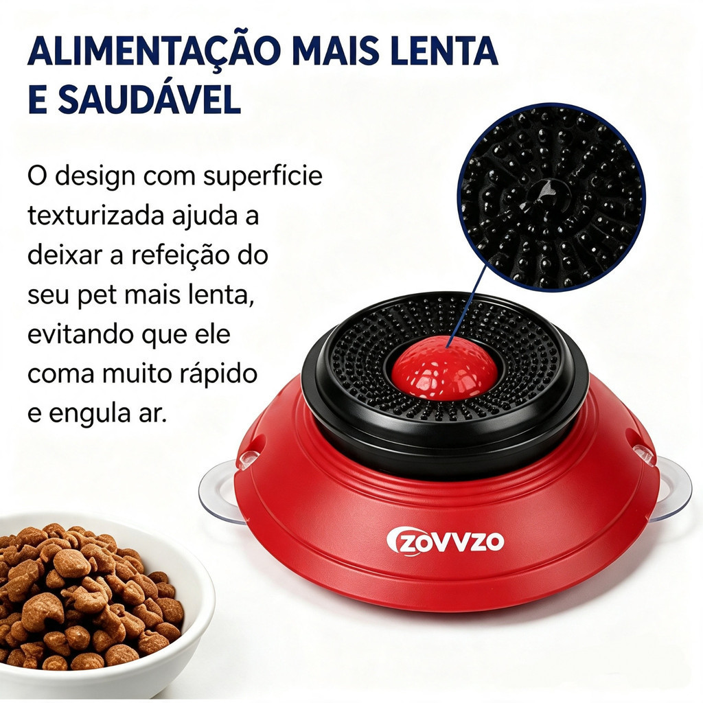 Comedouro Brinquedo Lamber Cachorro Gato Reduz Ansiedade Alimentador Interativo Lento Bolinha Giratória
