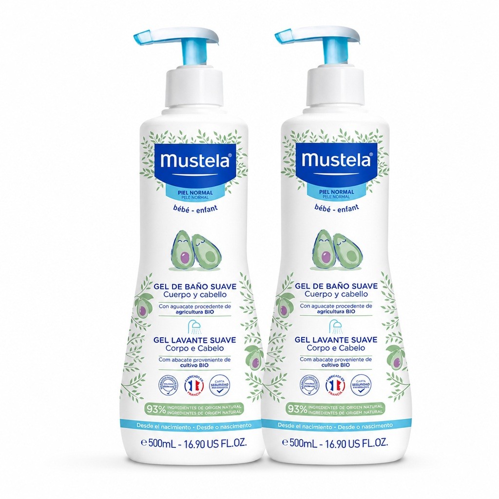 Kit 2 Gel Lavante Mustela Suave com Abacate Orgânico 500ml