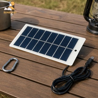 [Sunburst1 . br] Carregador De Painel Solar Tipo C 2W 5V Para Bateria Externa De Câmera De Vigilância