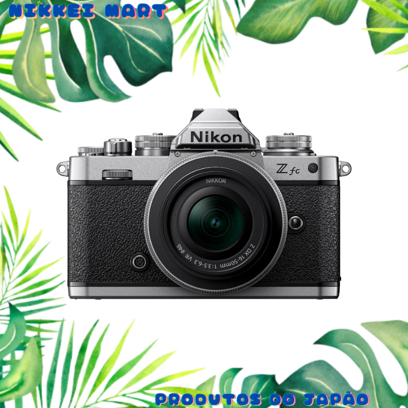 Nikon Câmera mirrorless Z fc com lente NIKKOR Z DX 16-50mm f/3.5-6.3 VR - Prata - Acessór…