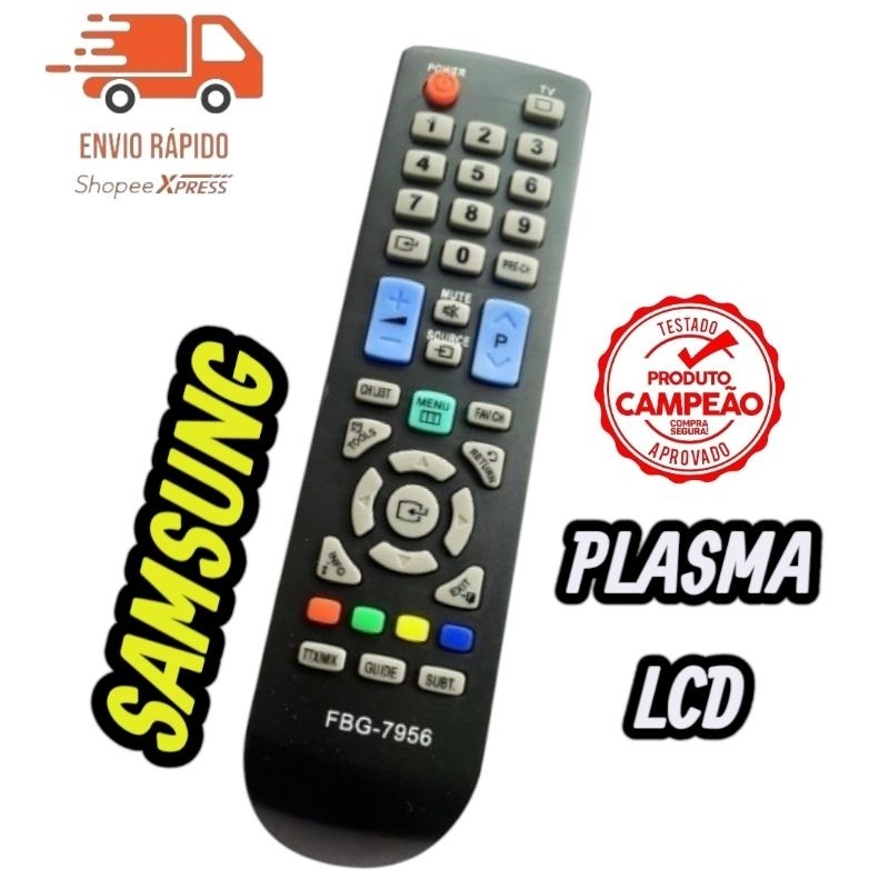 Controle Remoto Compativel com Tv Samsung Plasma Lcd Ln40c530 Ln40c530f1m Ln40c530f1mxzd FBG-7956