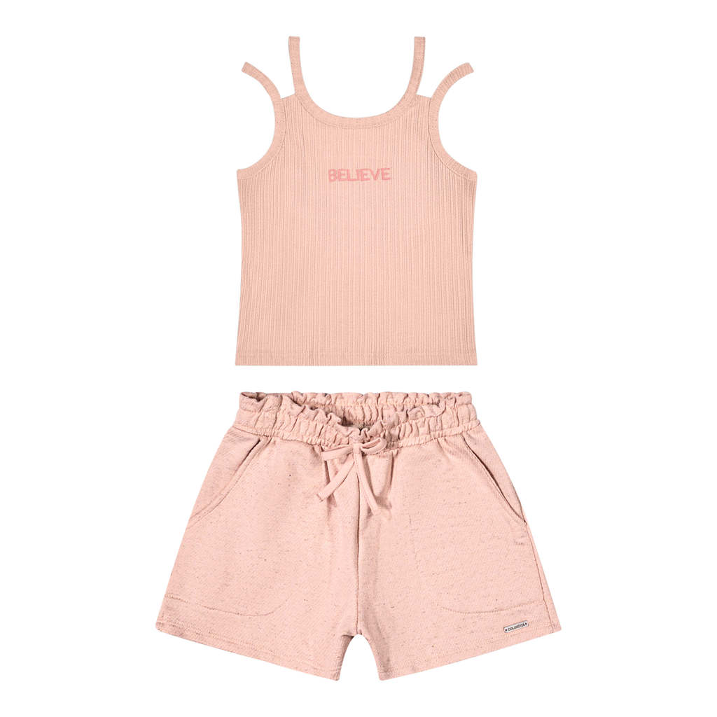 Conjunto Infantil Menina Believe Colorittá Rosa — imagem 2 de 2