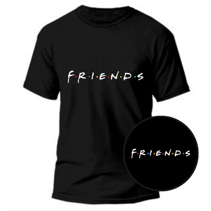Camiseta Friends Unissex Preta Série TV Personagem Desenho Estampa 306 Algodão Camisa Blusa