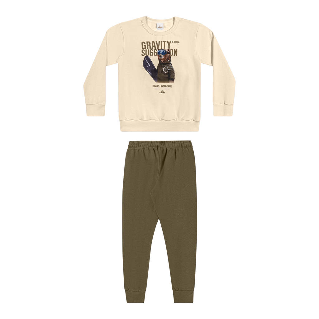 Conjunto Longo Infantil Menino Esportes Elian Bege