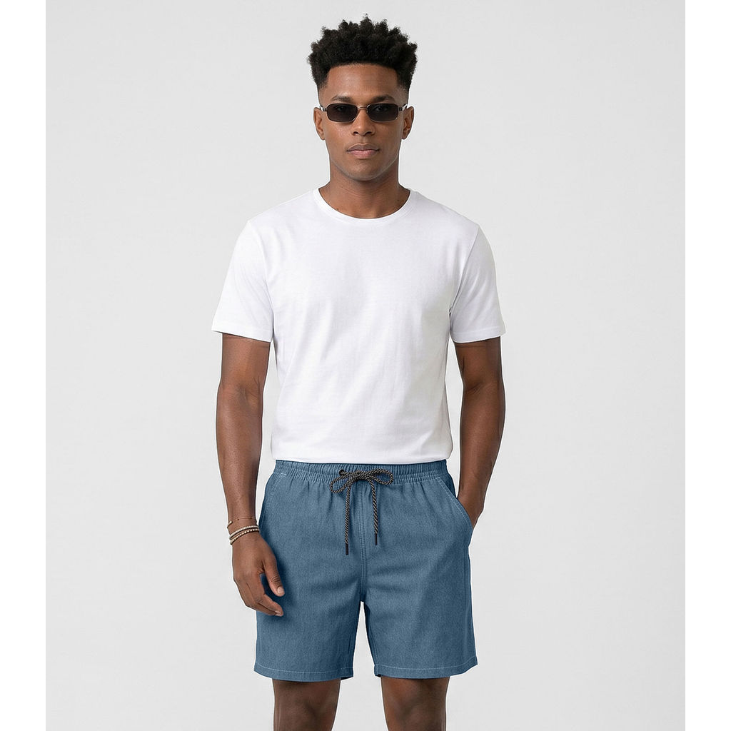 Bemuda Masculina Em Tactel Com Bolsos Filt Surf Azul