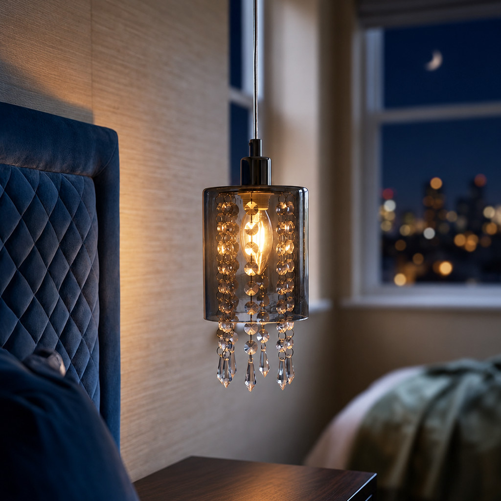 Luminaria Pendente Led Versailles E27 Vidro Fumê Cod: 785010076 Avant