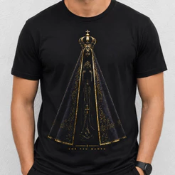 Camiseta Nossa Senhora Aparecida Camisa Religiosa Blusa Fé 100%Algodão Premium Camisa Católica