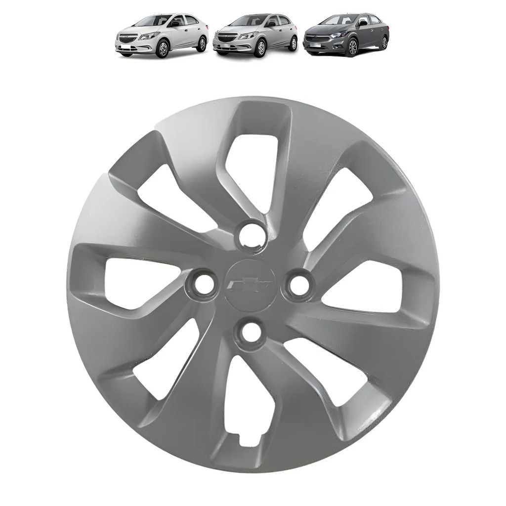 Calota Prata da Roda Aro 14 c/ 4 Furos Onix Prisma 2017/2021 Original GM