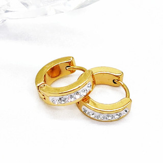 Brincos de fileira única com 4*9 diamantes brancos. Brincos minimalistas para uso diário e encontros.