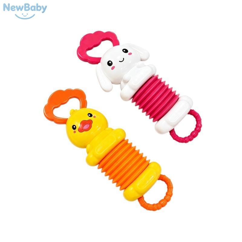 NEWBA Bonito Coelho Pato Acordeão Puxar Brinquedo Dentição Chocalho Montessori Sensorial