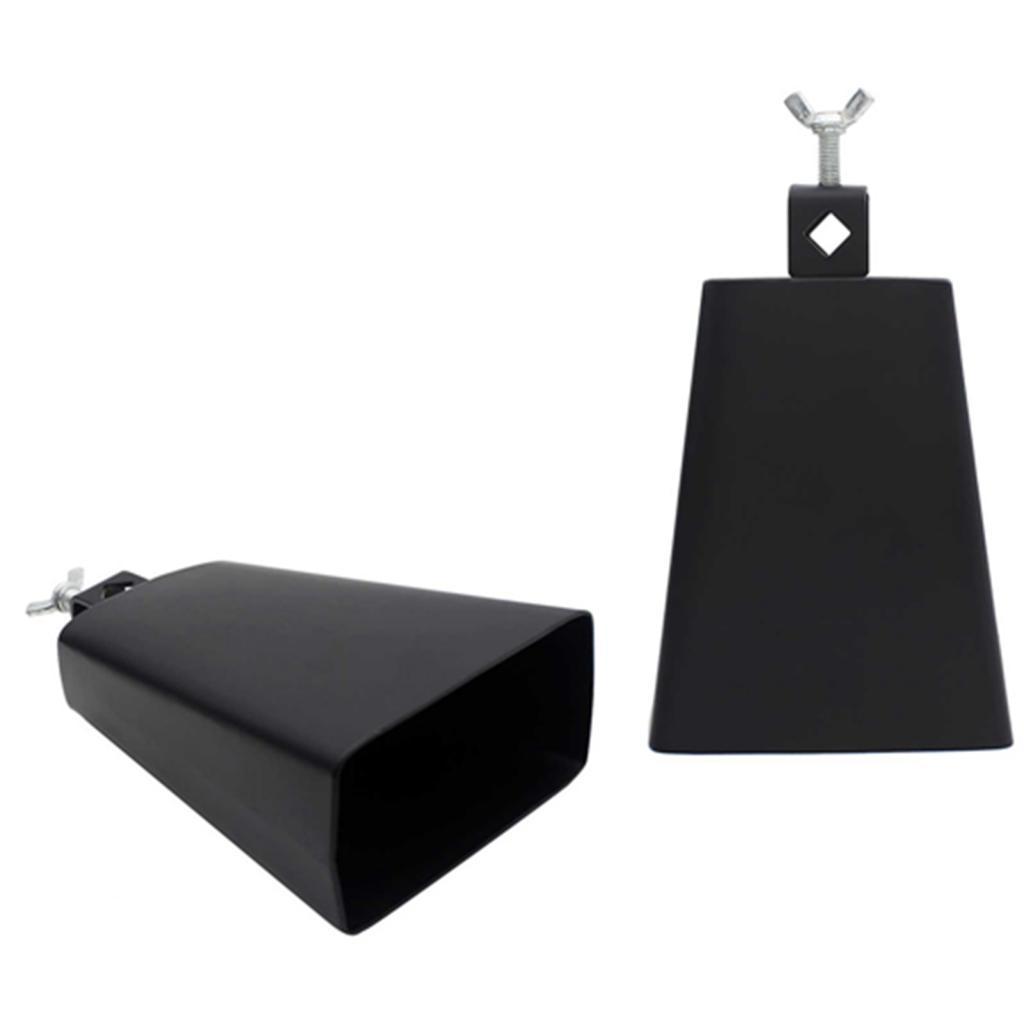 Campainha de metal preto Xixian de 6 polegadas com bastão – acessório de percussão profissional para bateristas