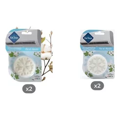 Kit 4 Unid Pastilha Aromatizante Bactericida Ar Condicionado Aroma De Flor De Algodão Baclean Ba Clean