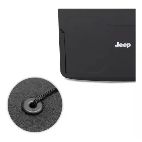 Tampão Porta Malas Bagagito Jeep Renegade 2015 Preto Com Cordinhas Emblema Montadora — imagem 2 de 2