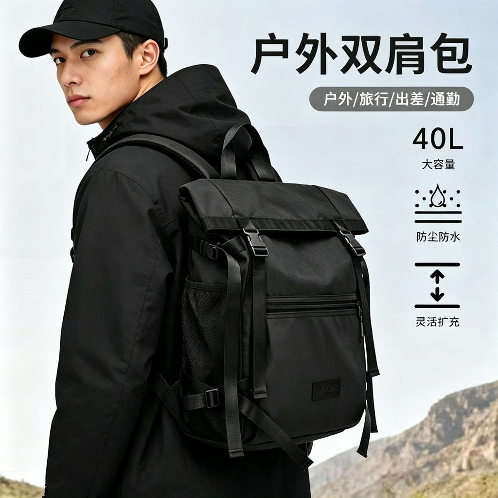 Mochila ao ar livre 40L expansível repelente de água funcional mochila lazer esportes montanhismo saco de viagem estudan
