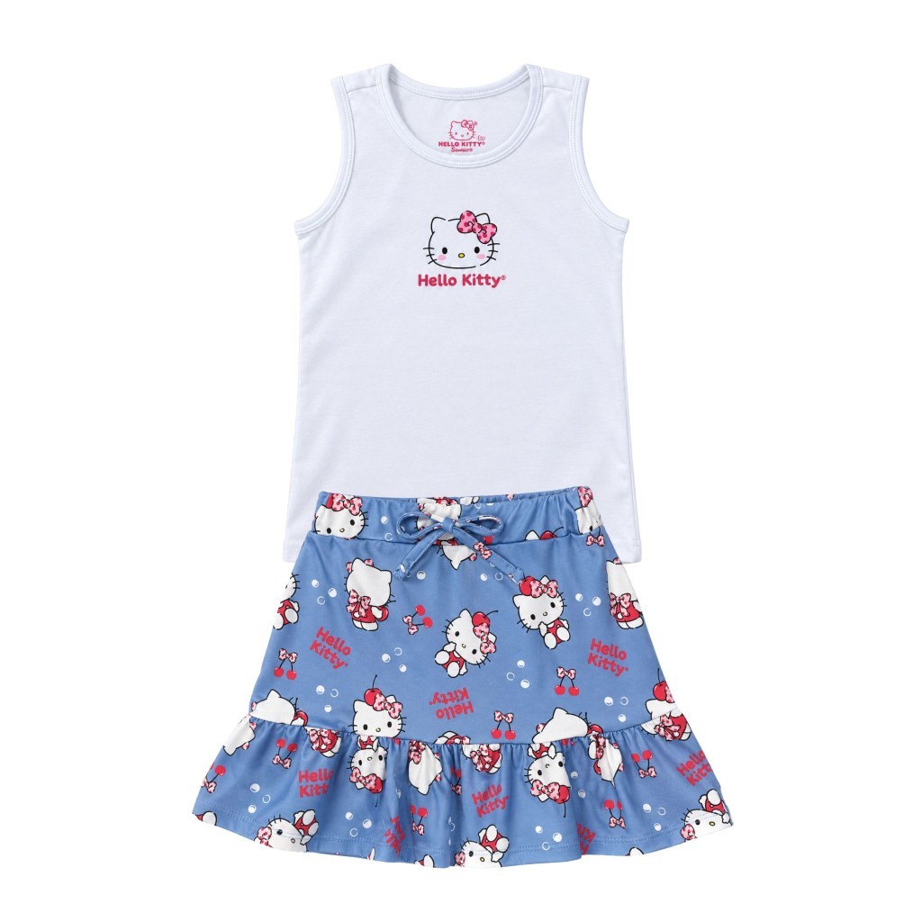 Conjunto Feminino Infantil Cerejinhas Da Hello Kitty - Hello Kitty