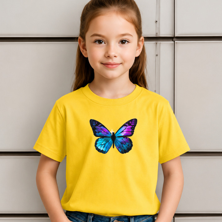 Camiseta Infantil Feminina Estampada Algodão Tecido Macio Confortável Estilosa