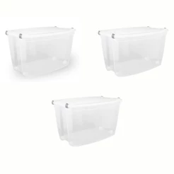 Kit Organizadores Alto 78L com Rodízio Jaguar Transparente