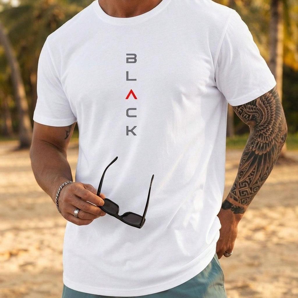 Camiseta Masculina Estilosa Estampada Academia Treino Tecido Respirável Premium Elegante Moderno