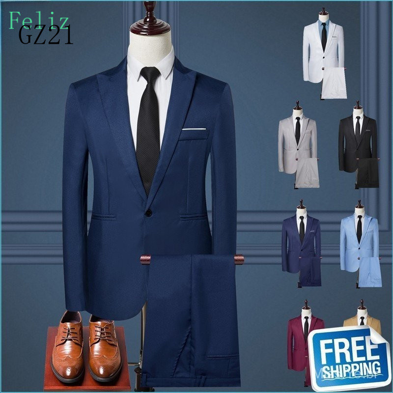 Fatos de casamento para homem, blazer casual e formal para o dia a dia, conjunto de duas peças, corte slim, modelo TO629