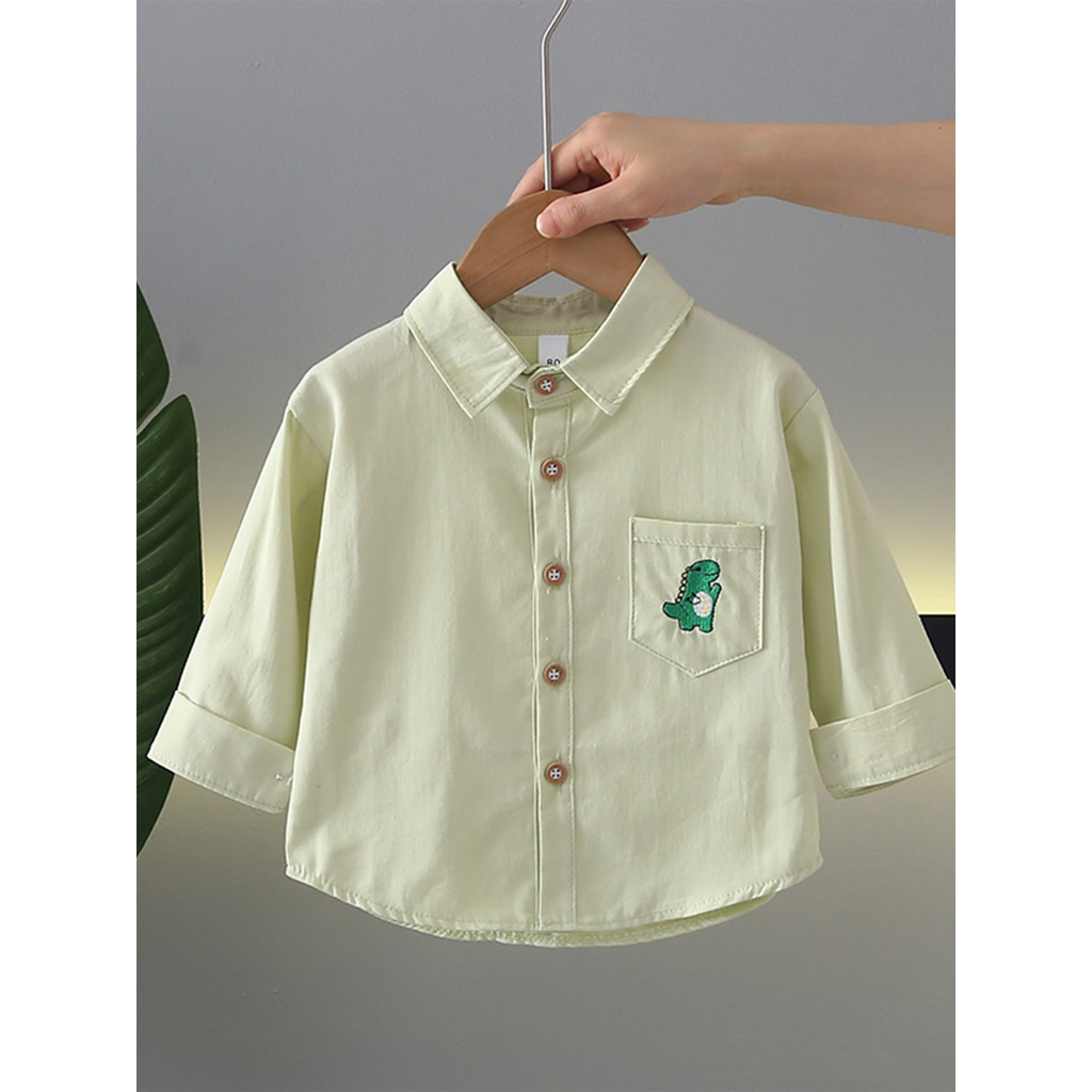 Camisa para meninos primavera outono estilo infantil estilo ocidental camisa de manga comprida crianças bebê início do o