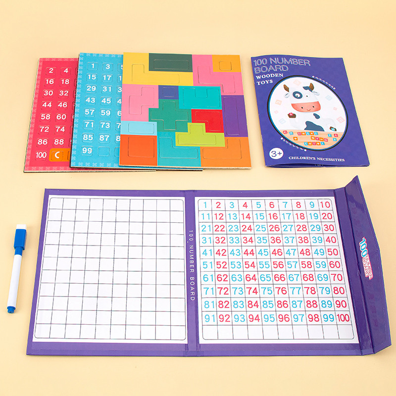 Montessori centenas placa magnética 1 a 100 números escola primária primeira série matemática pensamento auxiliares de e