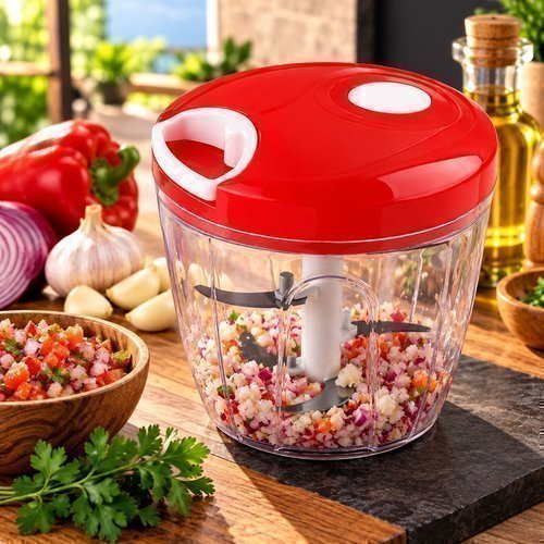 Mini Processador Manual Multifuncional Portatil Cortador Triturador Sortido