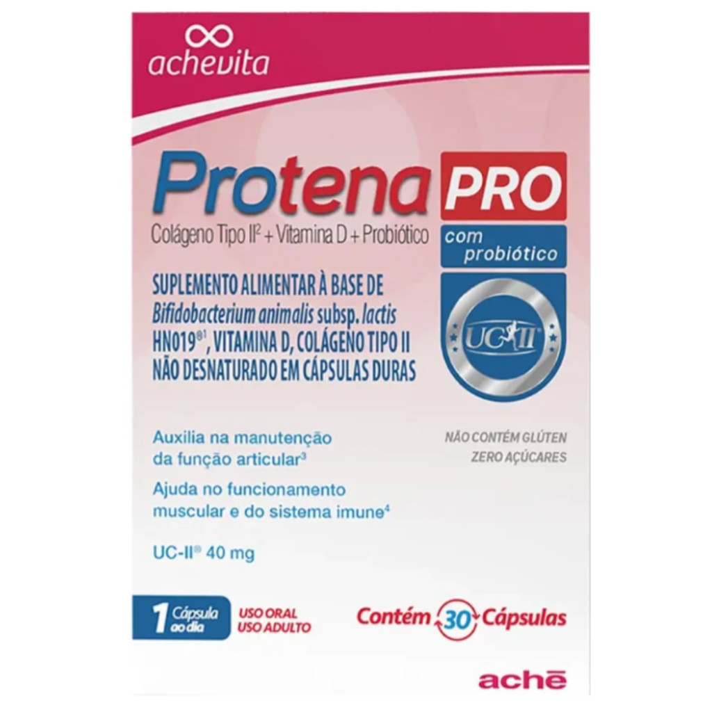 Protena Pro Aché 30 Cápsulas Colágeno Tipo II Vitamina D